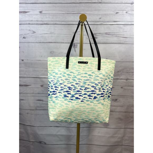 Kate Spade Make A Splash Plenty Of Fish Bon Shopper Tote  Kate Spade Make A Splash Plenty of Fish Bon Shopper Tote Bag Blue Green